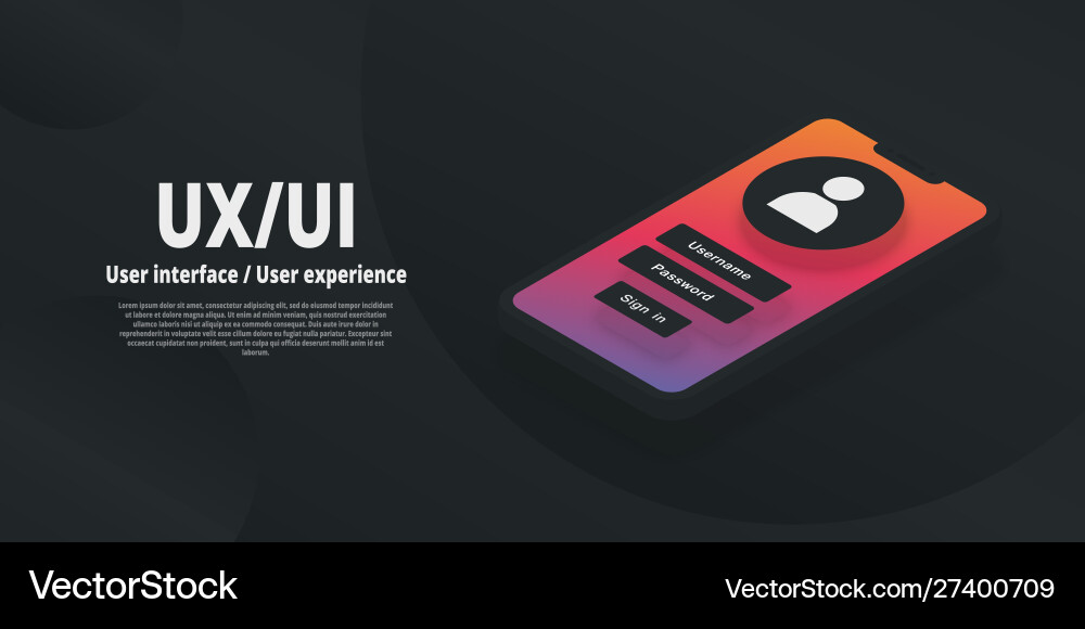Ui ux poster mobile template banner for a web Ui ux poster mobile template banner for a web Vector Image