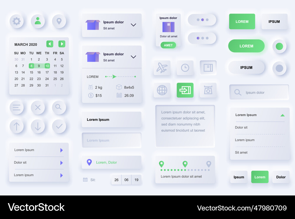User interface elements for delivery mobile app User interface elements for delivery mobile app Vector Image
