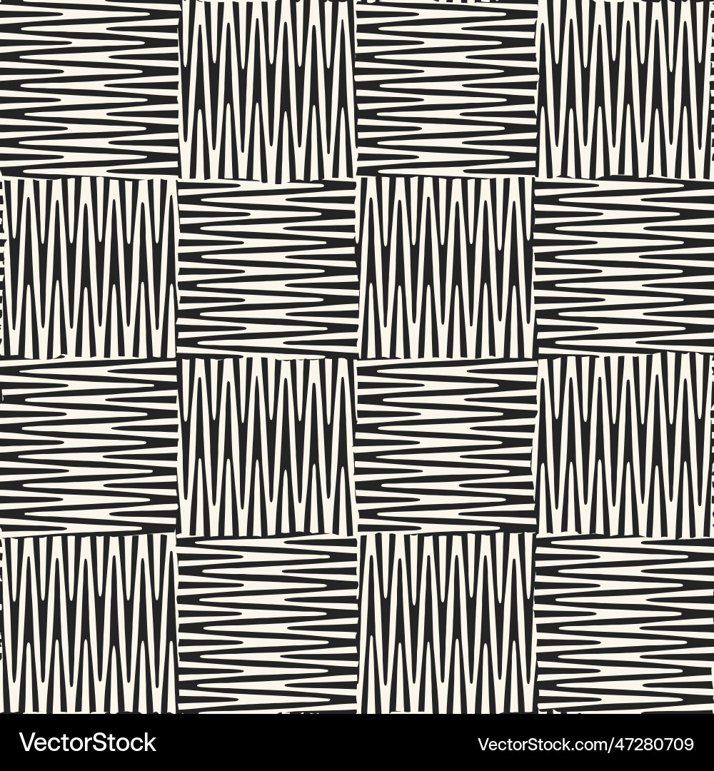 Variegated zigzag textured checked pattern Variegated zigzag textured checked pattern vector image