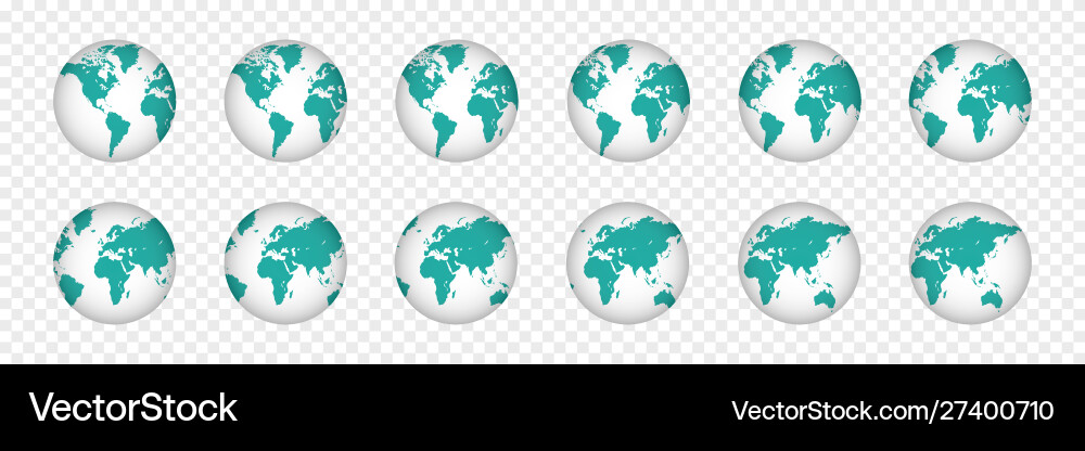 3D World Globe Maps Set vector image
