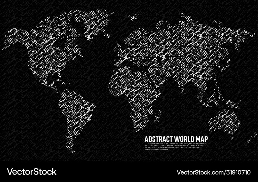 Abstract dotted world map with points vector image
