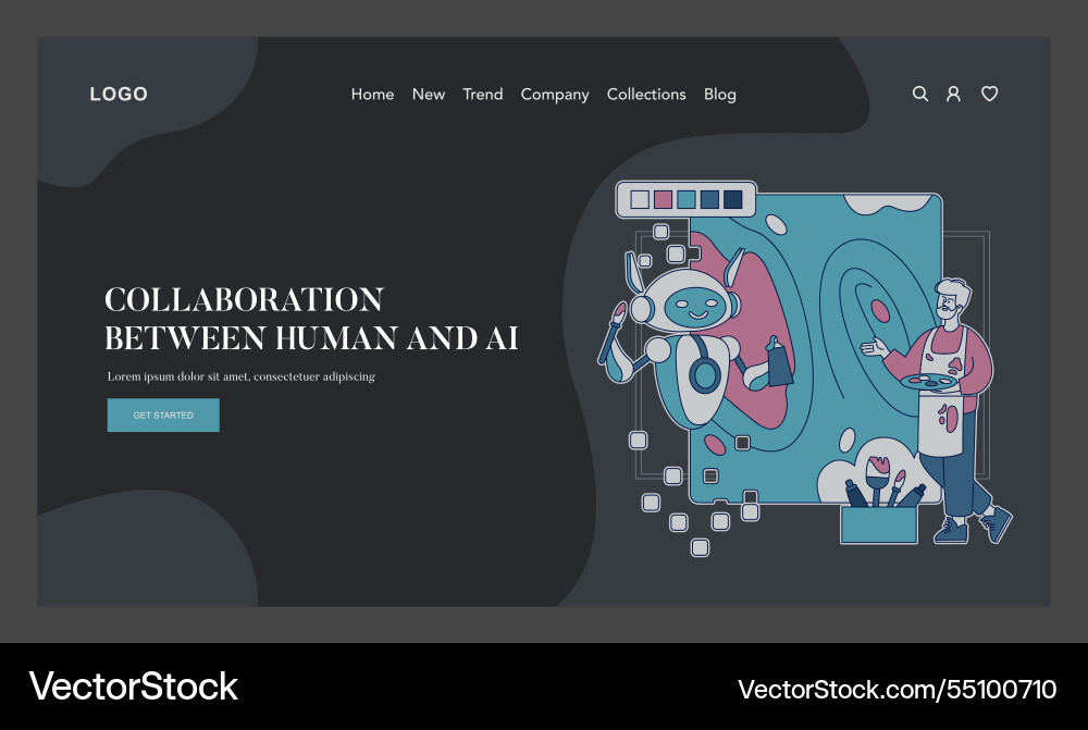 Automation in creativity flat Vector Image