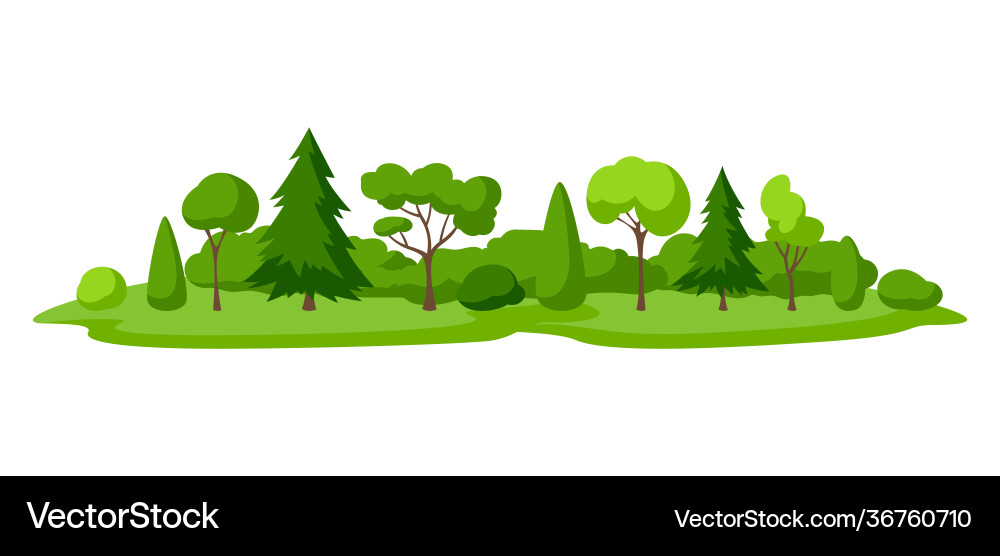 Background with trees spruces and bushes Background with trees spruces and bushes vector image