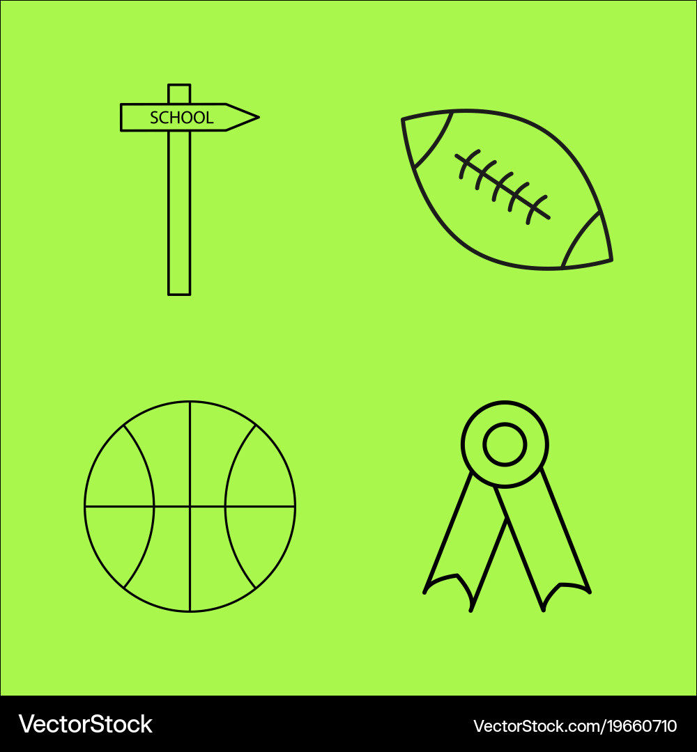 Basic content simple linear outline icon set vector image