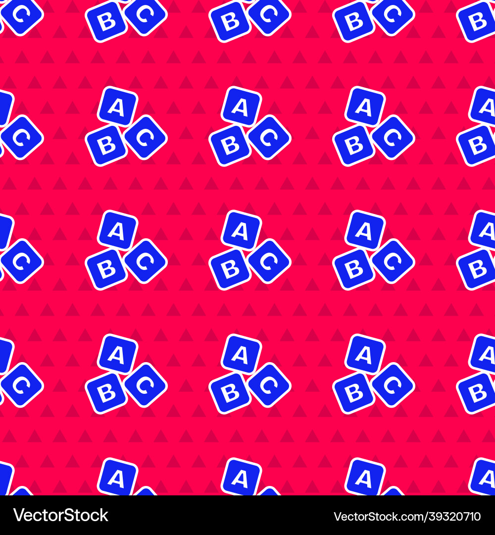 Blue abc blocks icon isolated seamless pattern Blue abc blocks icon isolated seamless pattern vector image