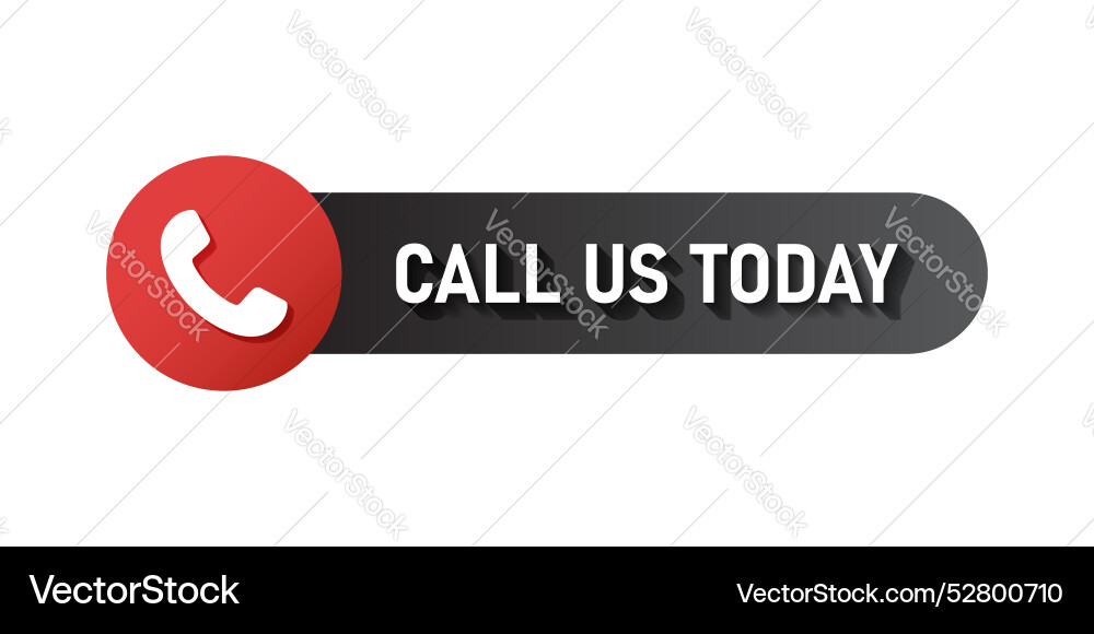 Call us button icon in flat style phone number Call us button icon in flat style phone number vector image