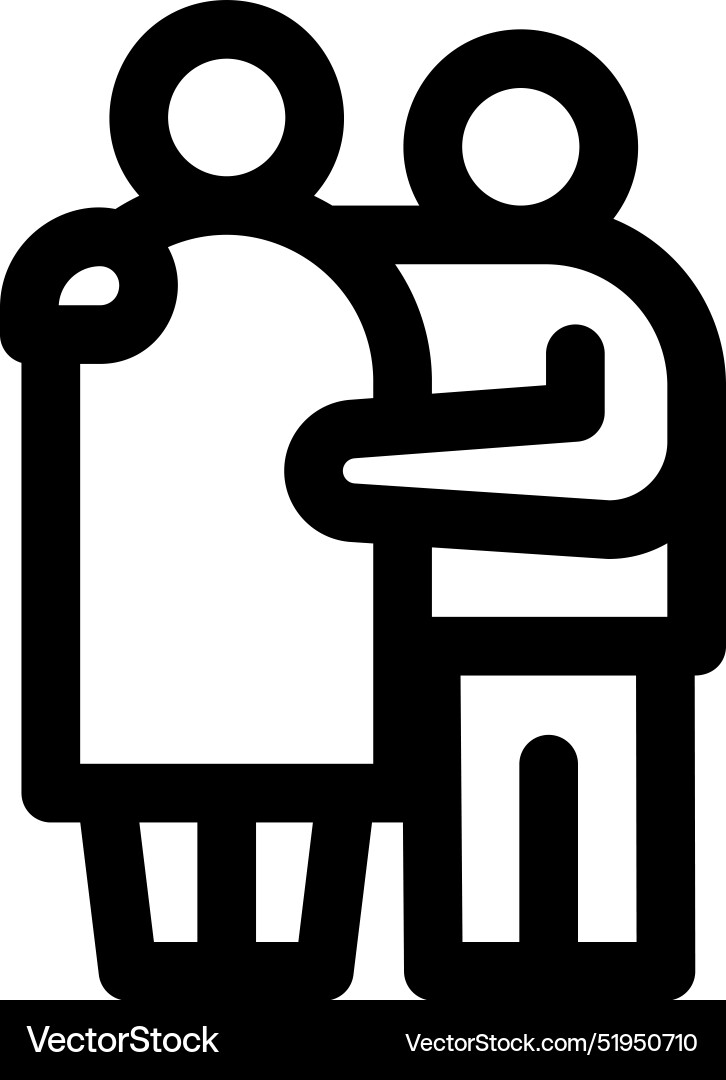 Carer icon thin linear style design isolated Carer icon thin linear style design isolated vector image