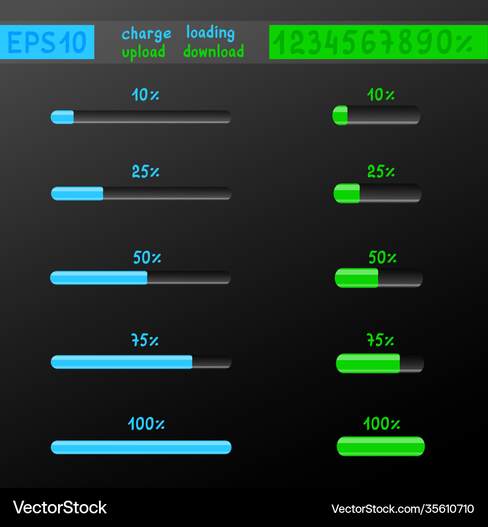 Charge loading download upload mockup Vector Image