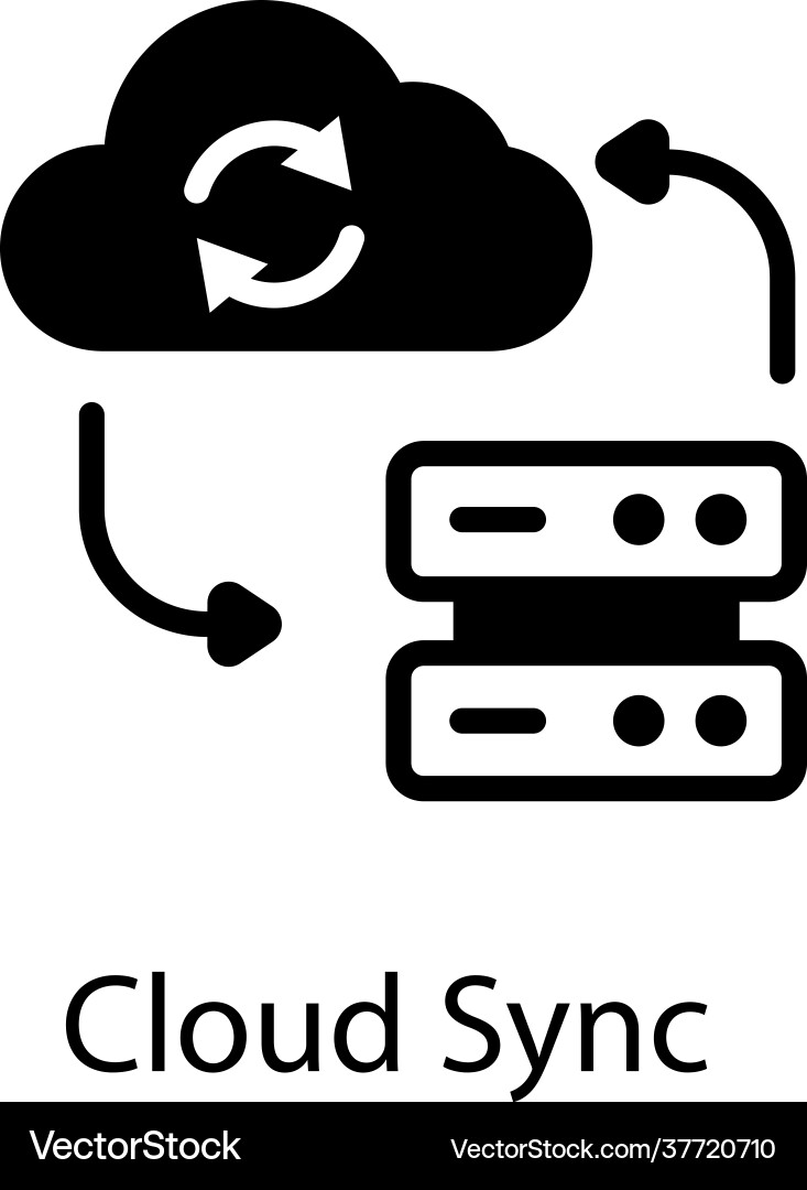 Cloud syncing vector image