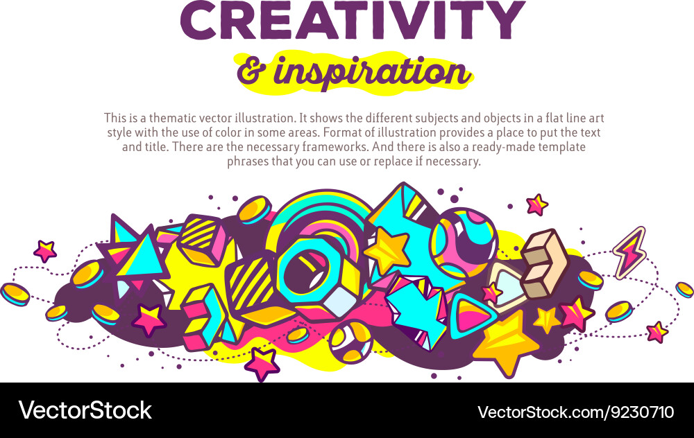 Colorful abstract composition with header vector image
