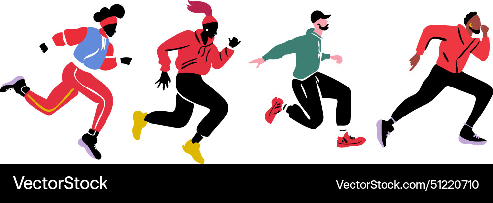 Dynamic runner in motion vector image