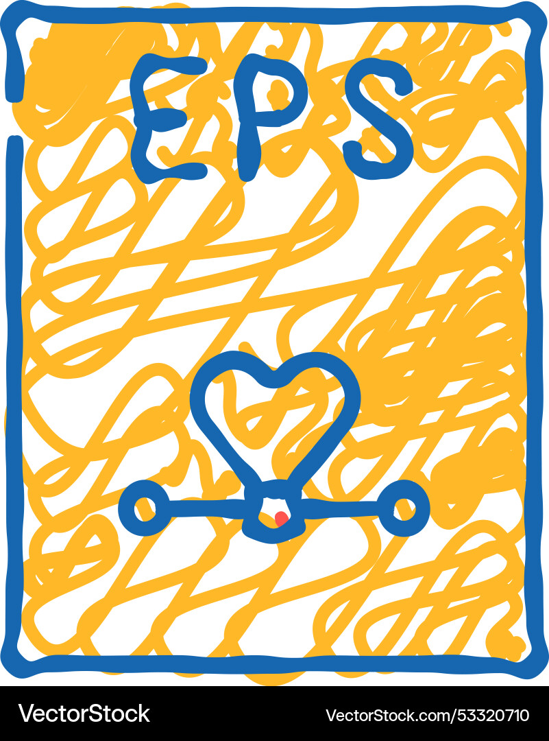 Eps file format document icon doodle vector image