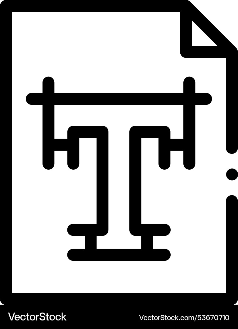 Font icon thin linear style design isolated Font icon thin linear style design isolated vector image