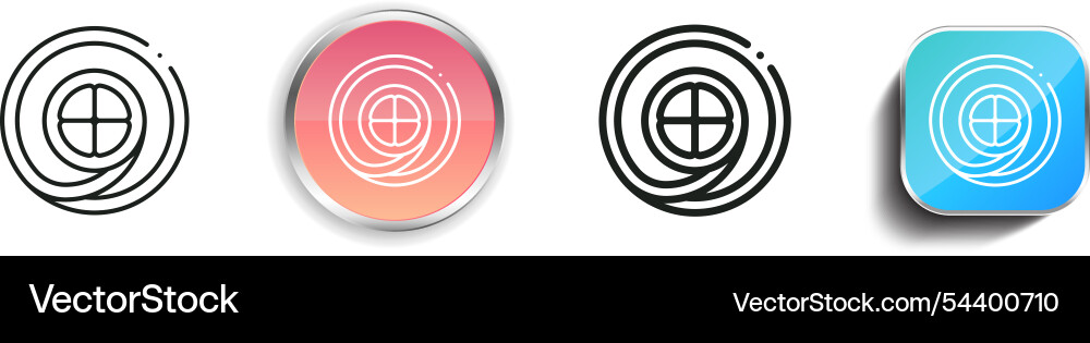 Futomaki icon thin linear regular and button vector image
