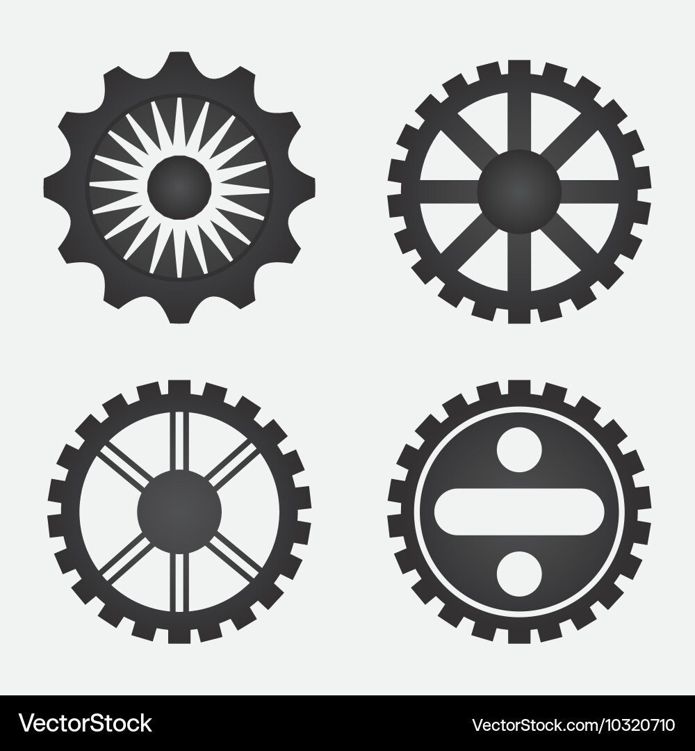 Gear cog machine part set design vector image