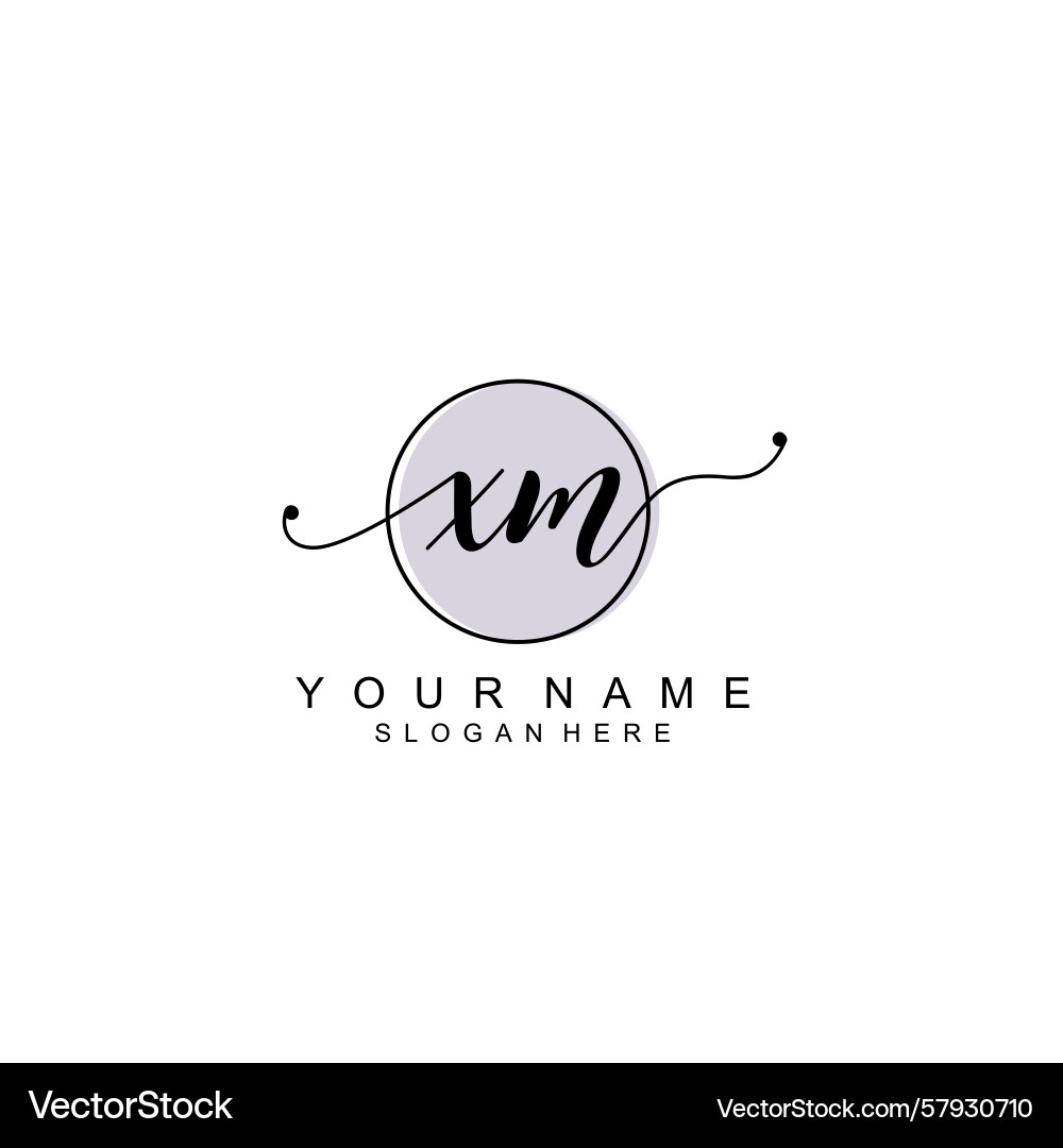 Handwriting logo concepts with initial xm Vector Image
