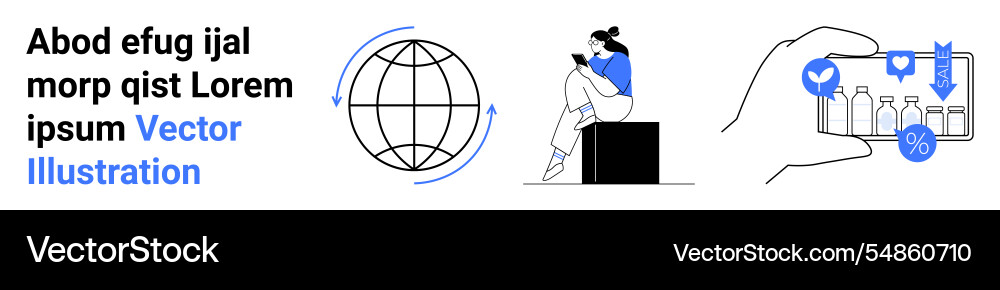 Integrating global connection digital reading Integrating global connection digital reading vector image