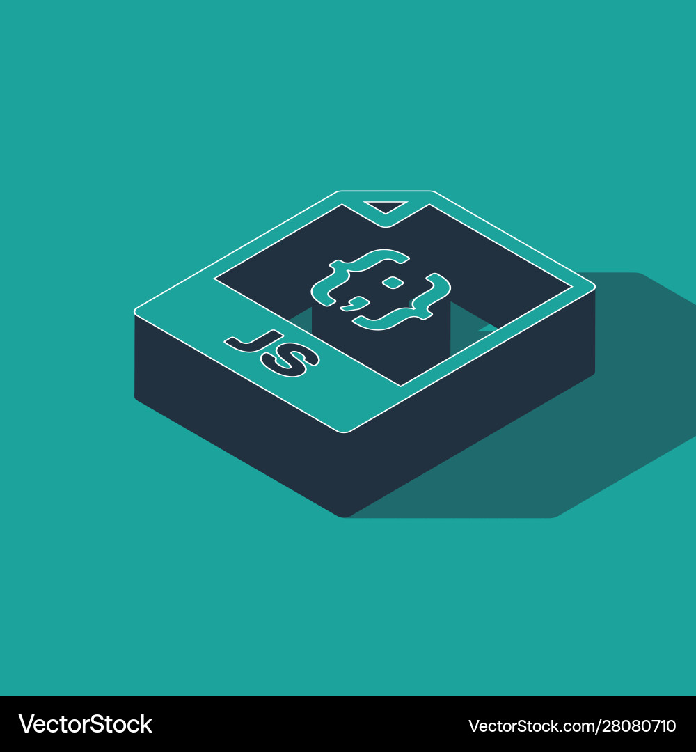 Isometric js file document download button Isometric js file document download button vector image