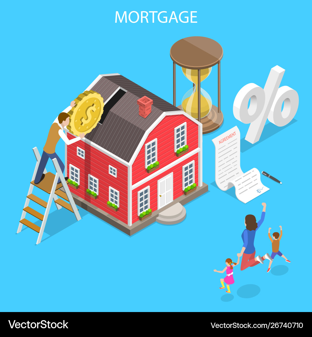 Isometric Mortgage Concepts Vector Image