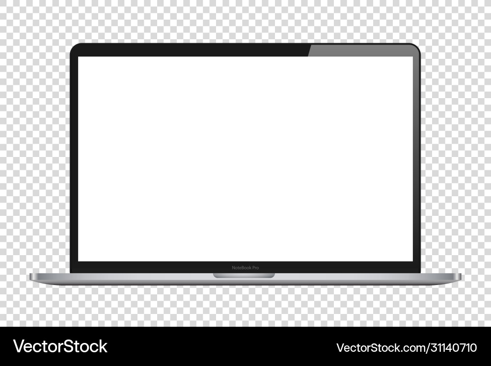 Laptop isolate blank screen display mockup Laptop isolate blank screen display mockup vector image