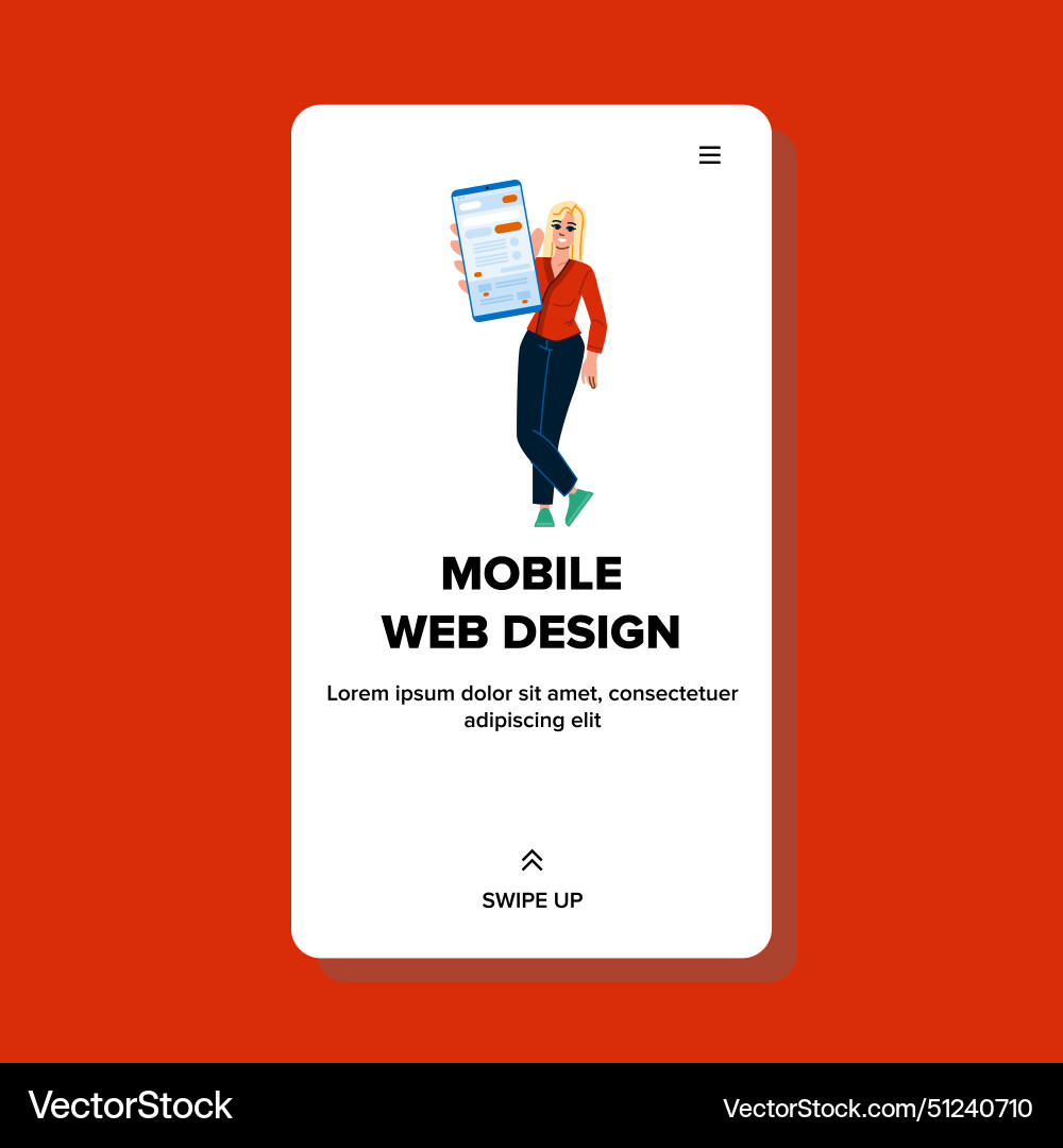 Layout mobile web design vector image