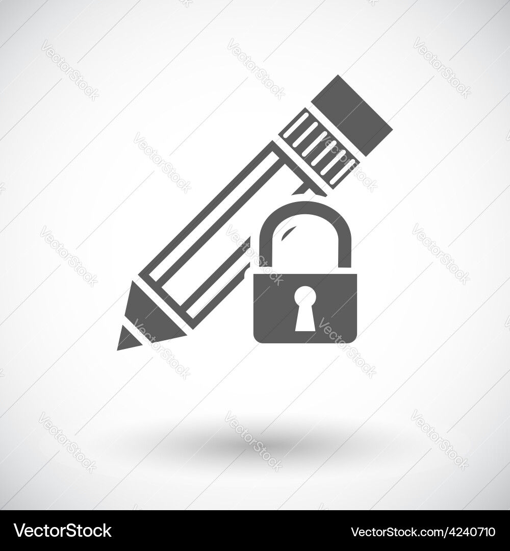 Lock for editing single icon vector image