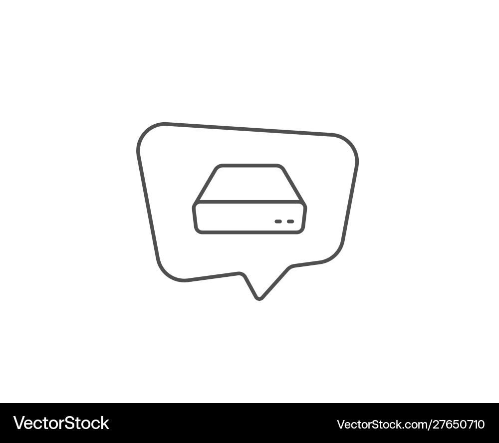 Mini pc line icon small computer device sign Vector Image