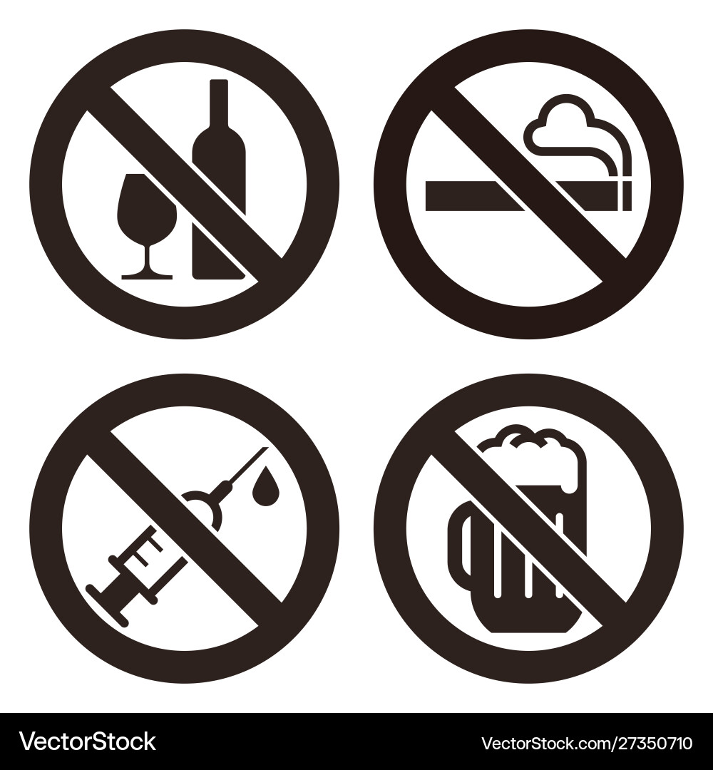No alcohol sign smoking No alcohol sign smoking vector image