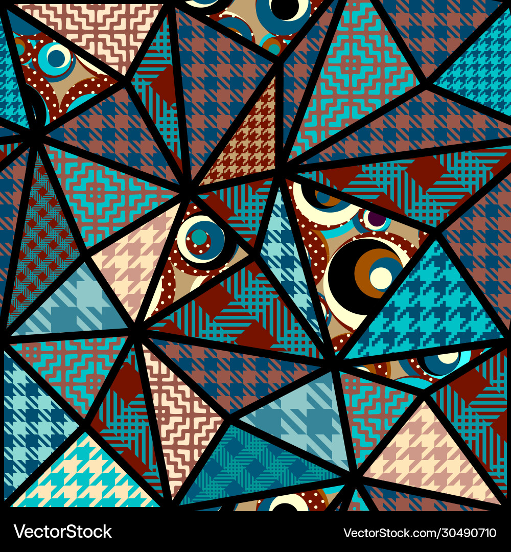 Patchwork textile pattern seamless quilting Patchwork textile pattern seamless quilting Vector Image