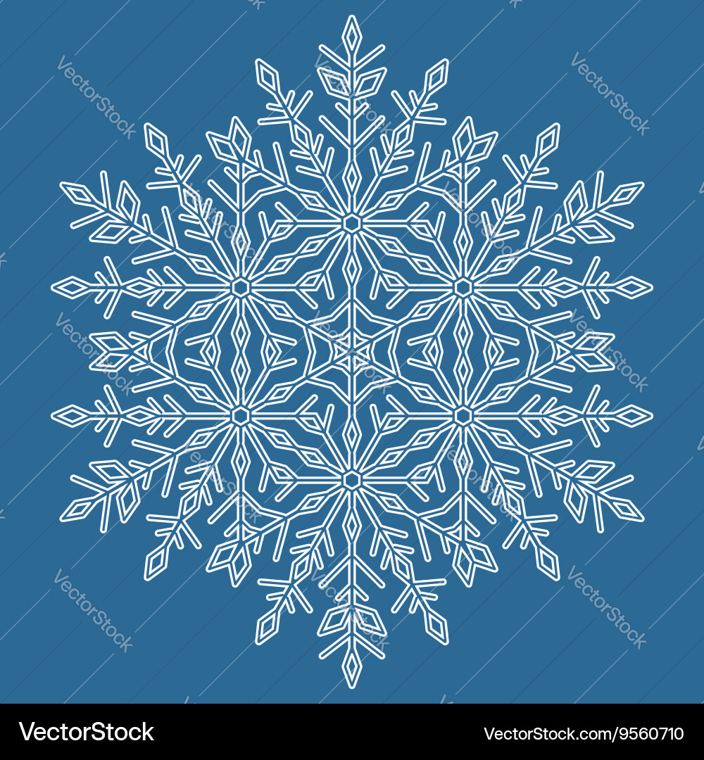 Pretty round snowflake vector image