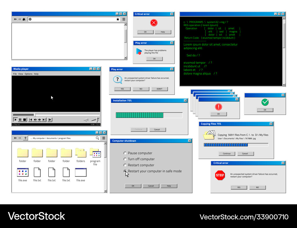 Retro Computer Window Interface vector image