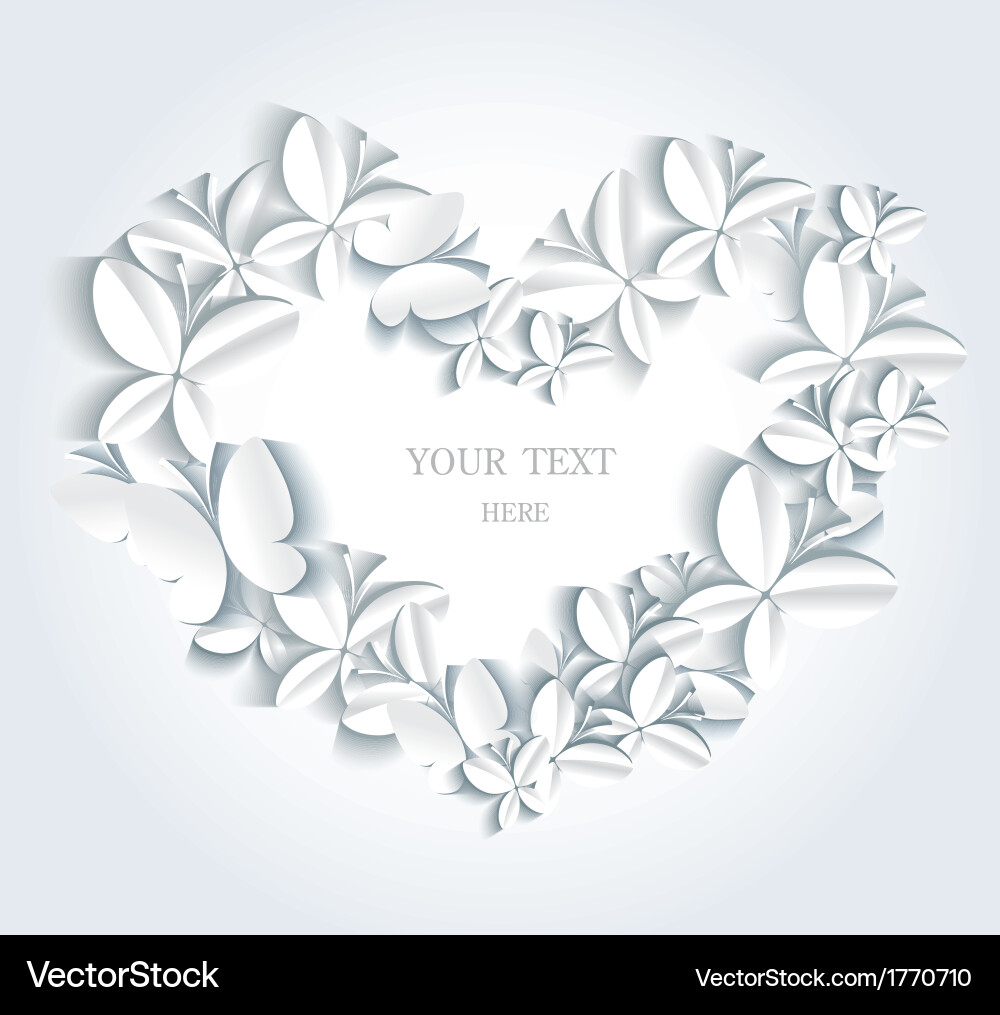 Romantic Paper Cutout Floral Background Vector Image