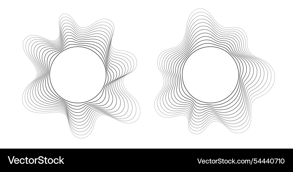 Round sound wave frames circular lines pattern Round sound wave frames circular lines pattern vector image