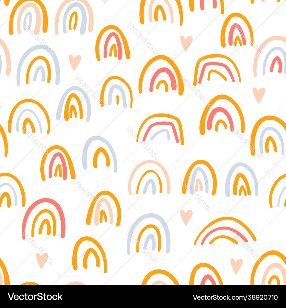 Seamless pattern background design with rainbow Seamless pattern background design with rainbow vector image