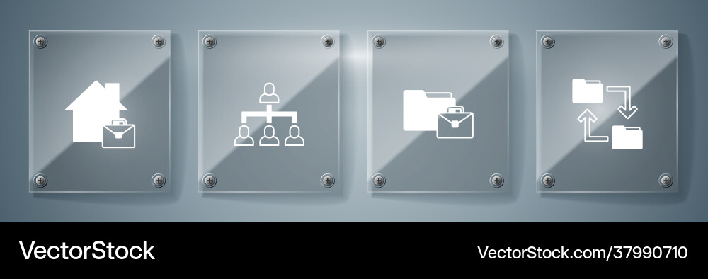 Set cloud storage document folder online working vector image