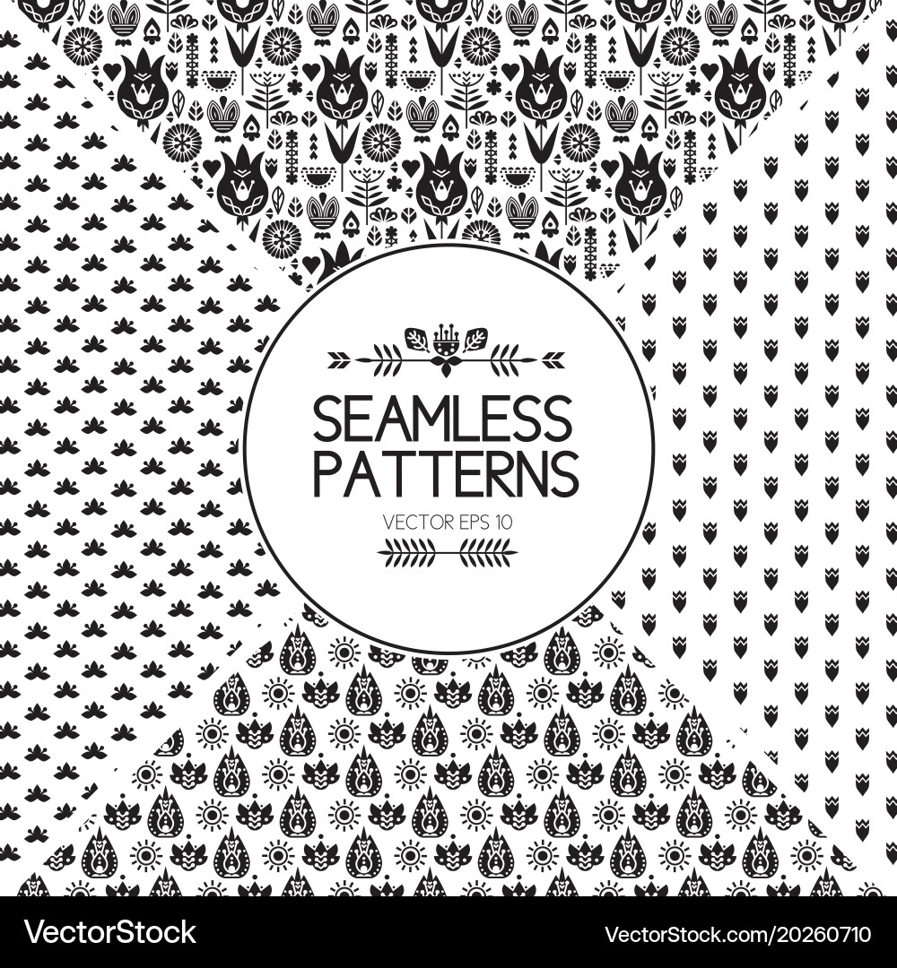 Set of seamless pattern graphic elements texture vector image