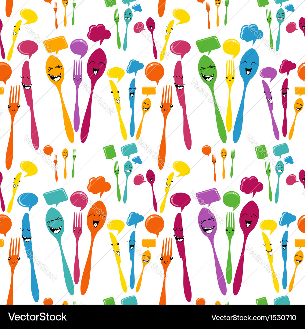 Silverware icons seamless pattern Vector Image