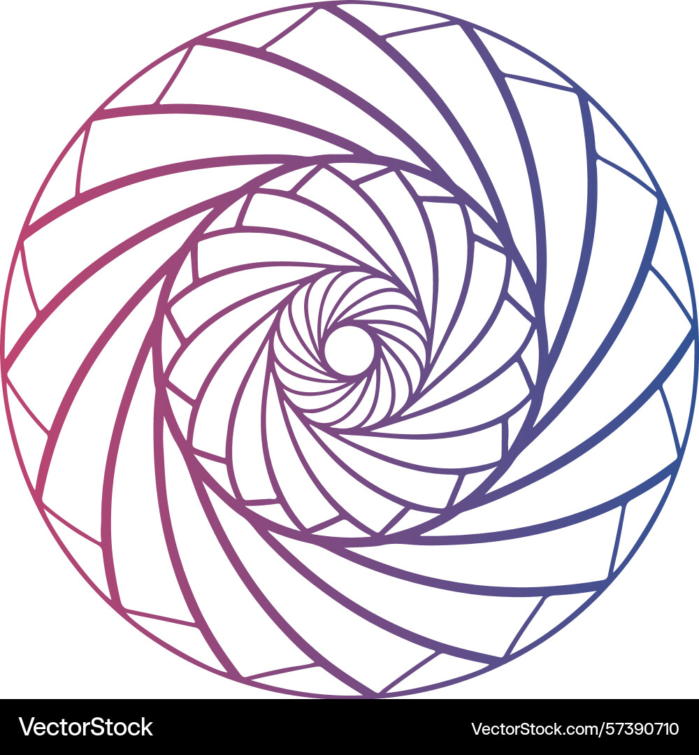 Smooth circular swirl frame with gradient mesh vector image