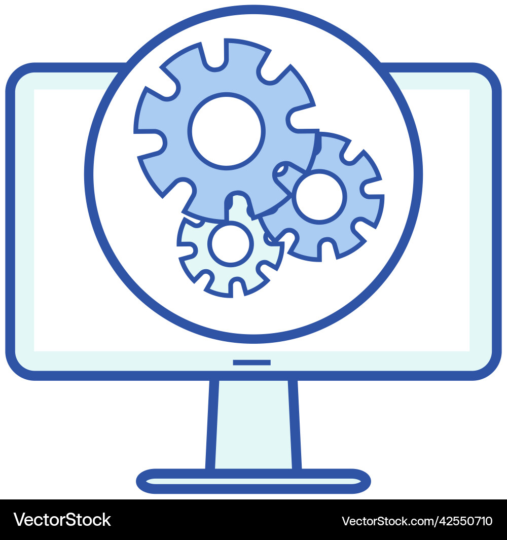 Technical support computer service settings Technical support computer service settings vector image