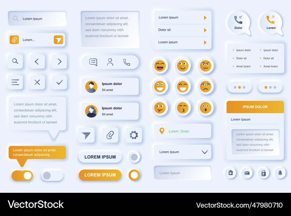 User interface elements for social network mobile Vector Image