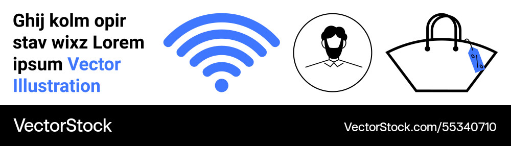 Wireless connectivity user profile representation Wireless connectivity user profile representation vector image