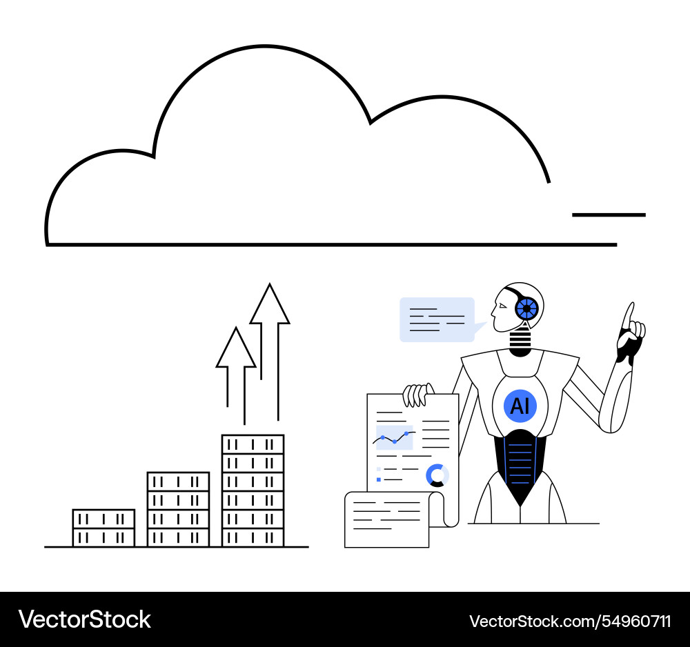 Ai-powered automation with cloud growth data Ai-powered automation with cloud growth data vector image