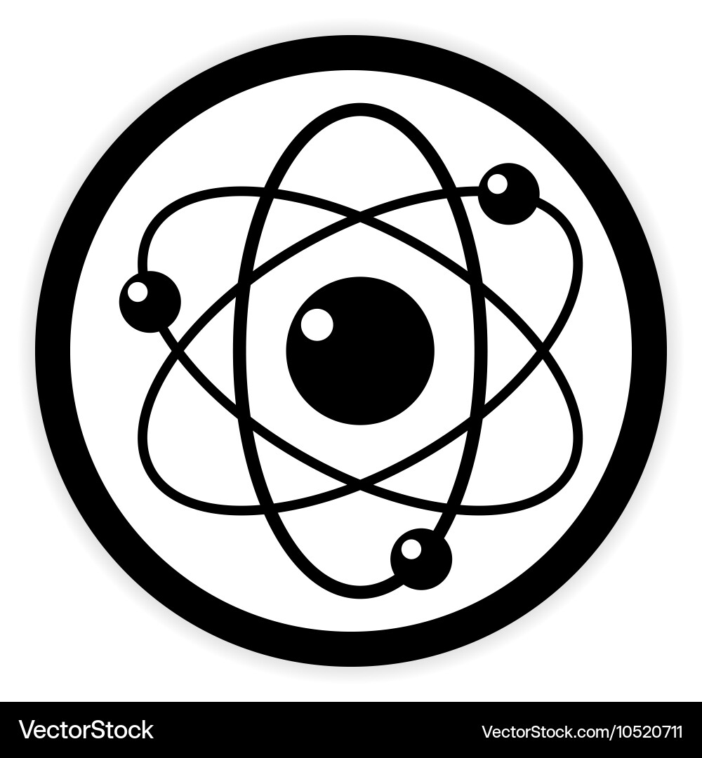 Atom button on white vector image