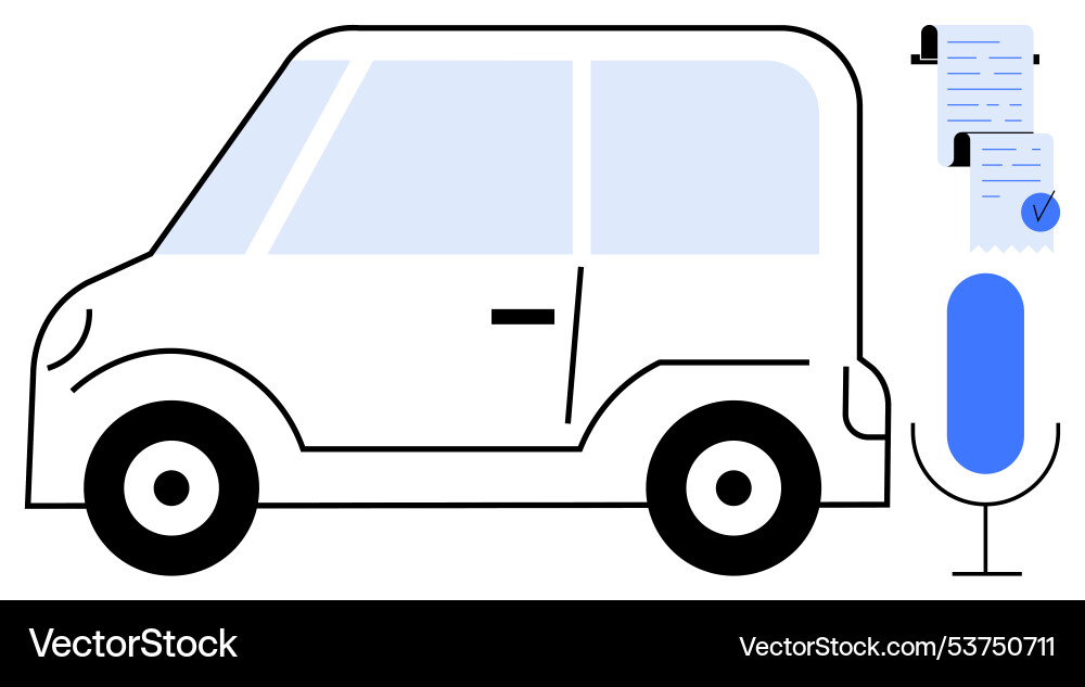 Autonomous vehicle control - voice command Autonomous vehicle control - voice command vector image