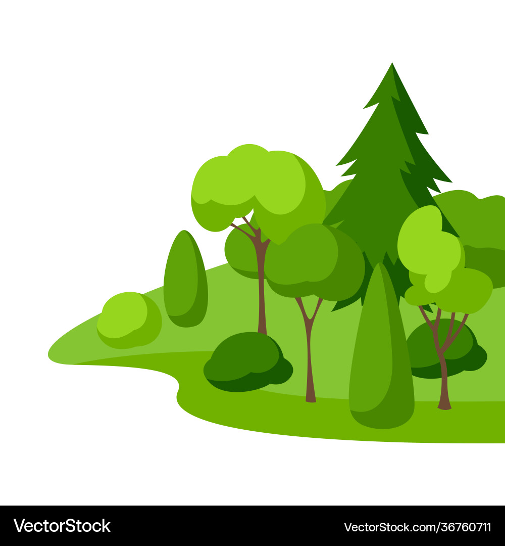 Background with trees spruces and bushes Background with trees spruces and bushes vector image