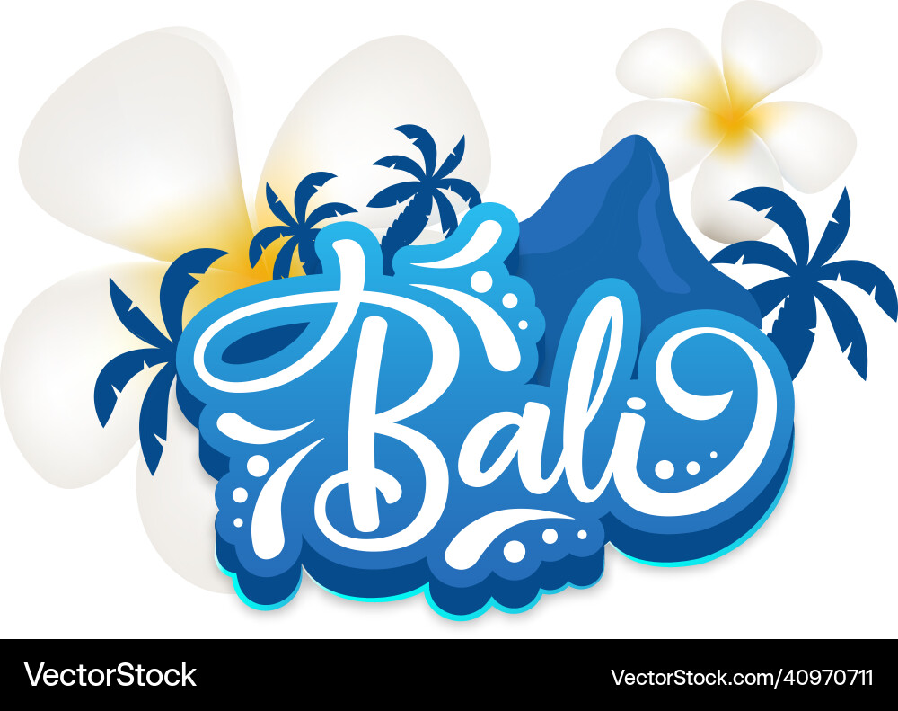 Bali flat poster template indonesian island Vector Image