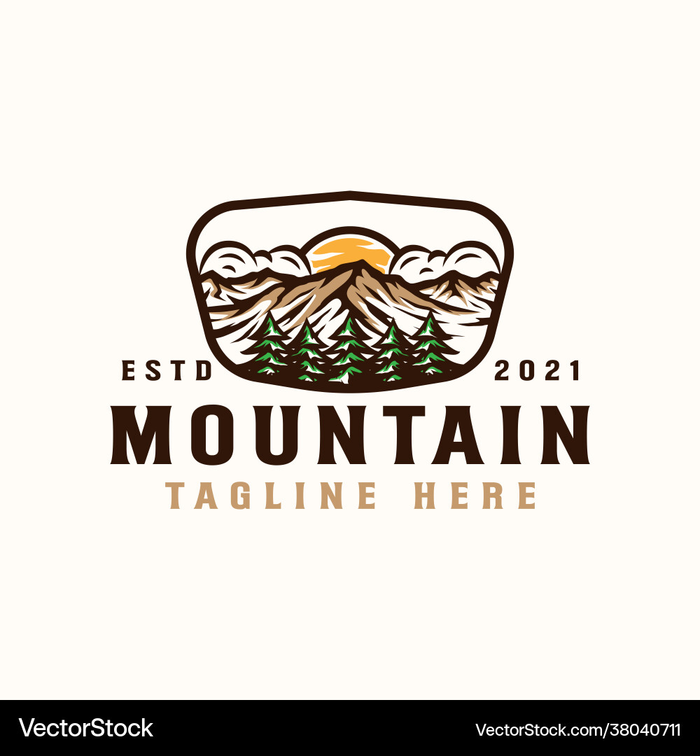 Bergabenteuer und Outdoor Vintage-Logo Bergabenteuer und Outdoor Vintage-Logo vektorbild
