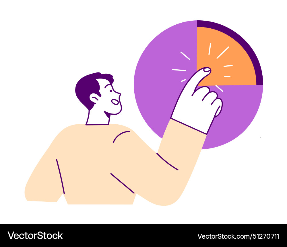 Businessman hand touching chart graph statistic vector image