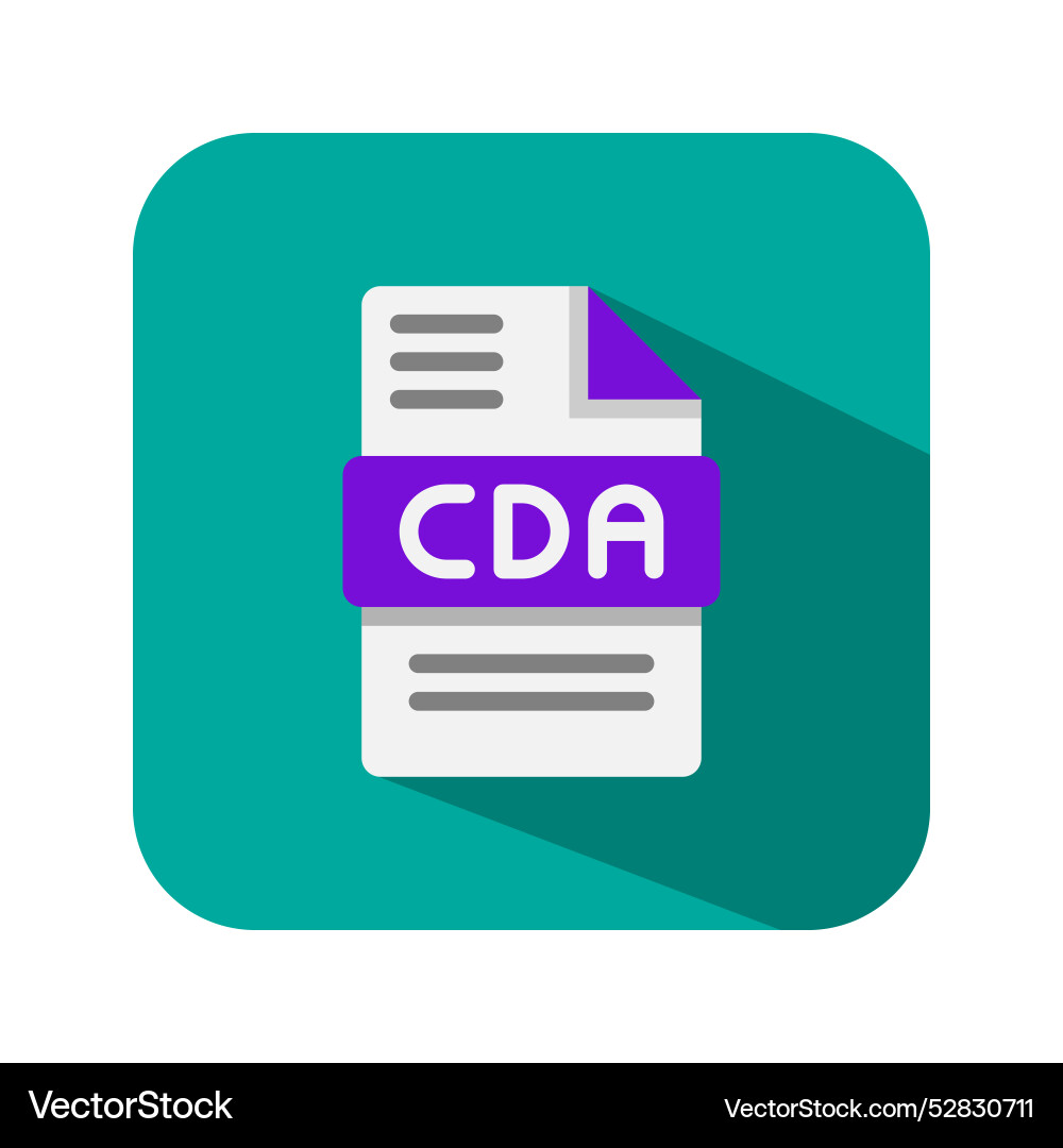 Cda document audio file type format icons Vector Image