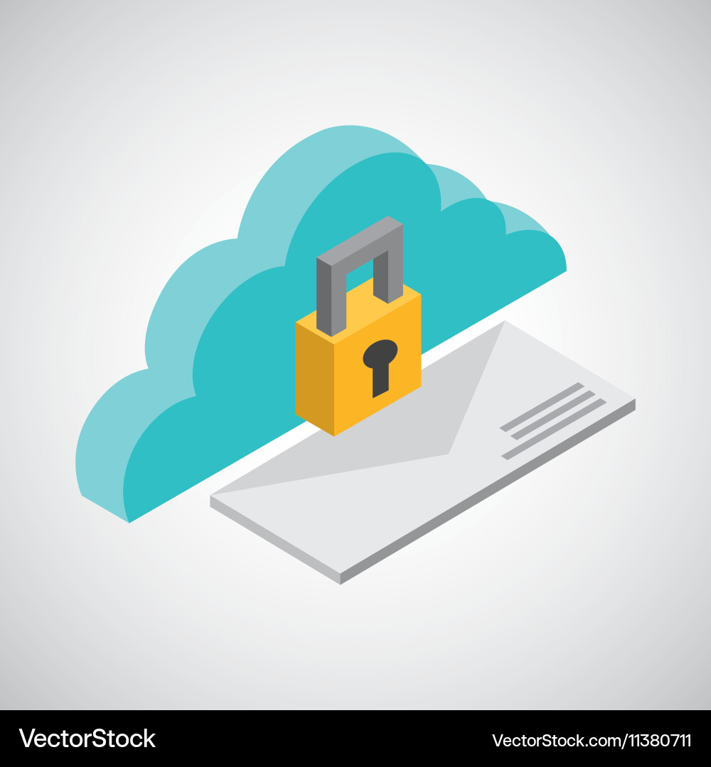 Cloud computing data storage vector image